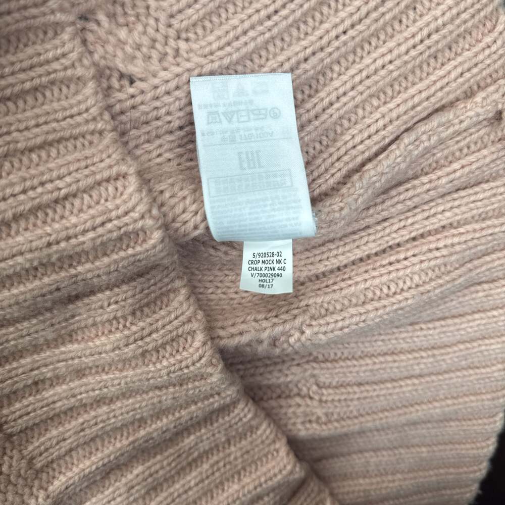 Women's GAP Long Sleeve Blush Pink Cable High Neck Mock Sweater Size L - Picture 6 of 10